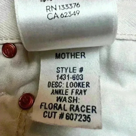 Mother The Looker Ankle Fray in So Far Gone Floral Racer Jeans Size 29 - Picture 12 of 12